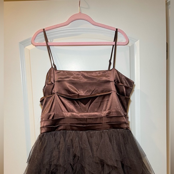 Fashion Nova Chocolate Brown Tulle Dress - Picture 2 of 3